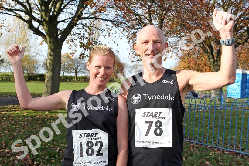 Tynedale athletes, winner Rachel Chinnery and P Hearn who finished 7th in the Newcastle Town Moor Marathon